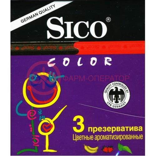Сико презерватив color №3 цветные фиолетовые и/м [sico]